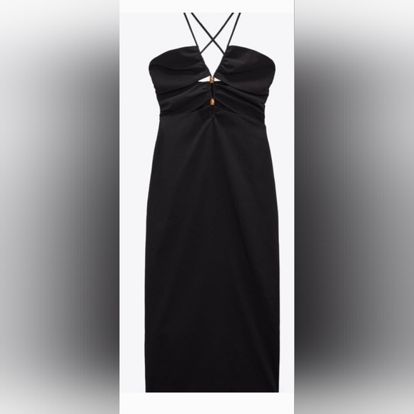 Zara Sophisticated Black Maxi Dress. - Picture 3 of 6